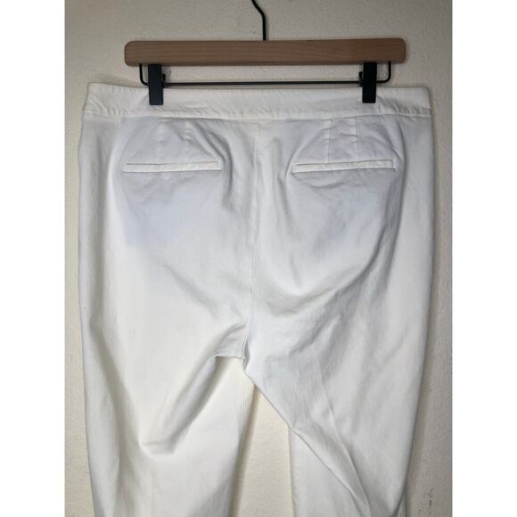 Talbots Chatham Crop Pants White Scalloped Hem Size 12 Classic Summer - Picture 11 of 13